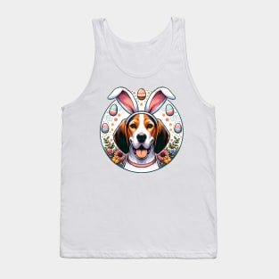 Treeing Walker Coonhound Enjoys Easter with Bunny Ears Tank Top